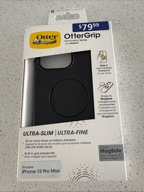 OtterBox OtterGrip MagSafe Case for iPhone 15 Pro Max - Black